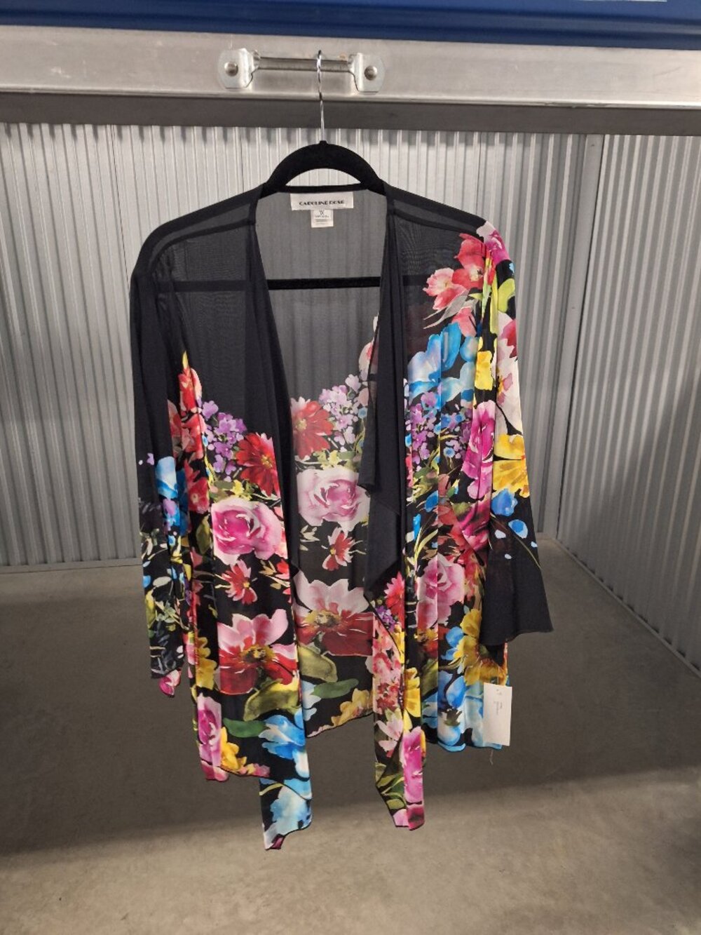 CAROLINE ROSE – Plus size—1X— Women multi/black flower vibrant print